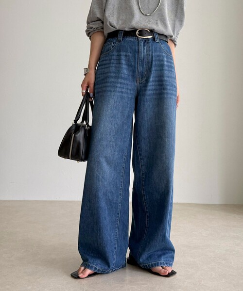 「fredy emue」 デニムパンツ 38 ブルー レディース_画像7