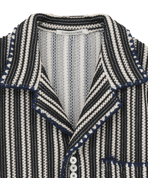 ブラウス シャツ Knitting Russell Jersey Stripe Blouse レディースの画像