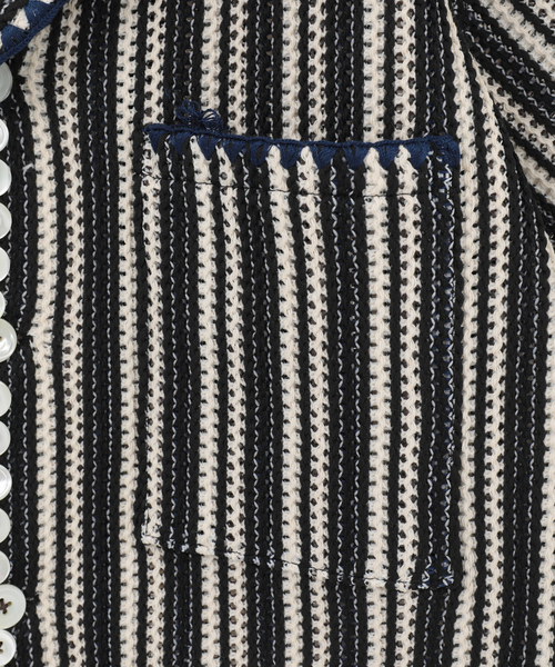 ブラウス シャツ Knitting Russell Jersey Stripe Blouse レディースの画像