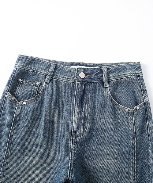 「HANDO」 ブーツカットデニムパンツ S ブルー レディース_画像3