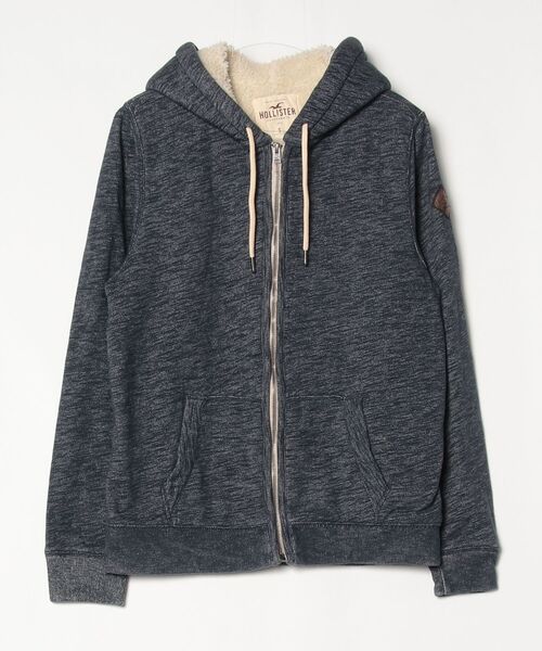 Hollister 「Hollister」 ジップアップパーカー S ネイビー メンズ 