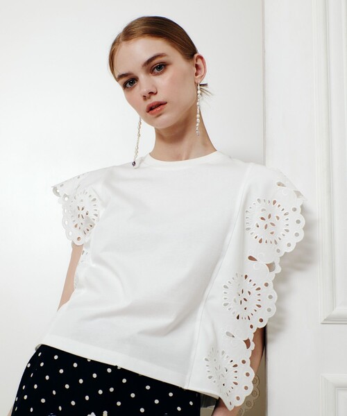 LOULOU WILLOUGHBY（ルルウィルビー） tシャツ 半袖 スカラレース