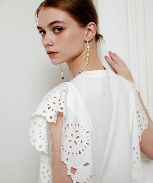 LOULOU WILLOUGHBY（ルルウィルビー） tシャツ 半袖 スカラレース