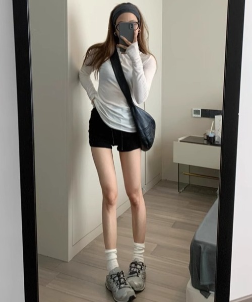 パンツ ストレッチマイクロショートパンツ レディース : ZOZOTOWN