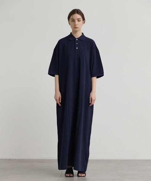 「INSCRIRE」 シャツワンピース SMALL ネイビー レディース_画像2