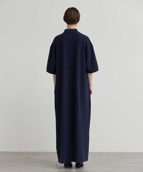 「INSCRIRE」 シャツワンピース SMALL ネイビー レディース_画像4