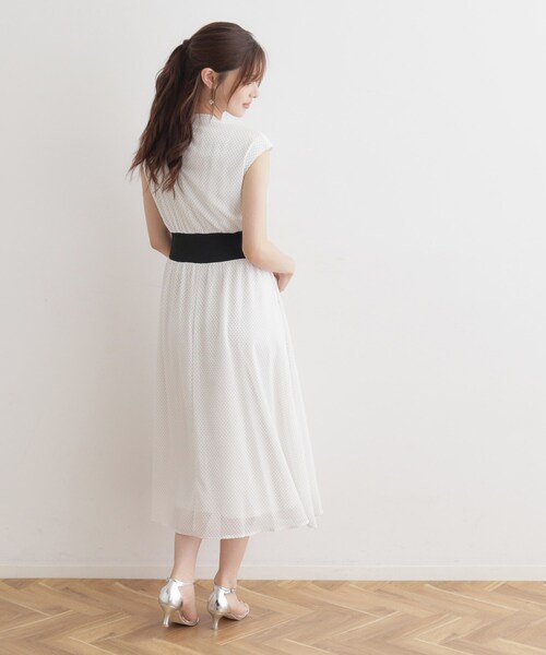 「couture brooch」 ノースリーブワンピース 38 ホワイト レディース_画像4