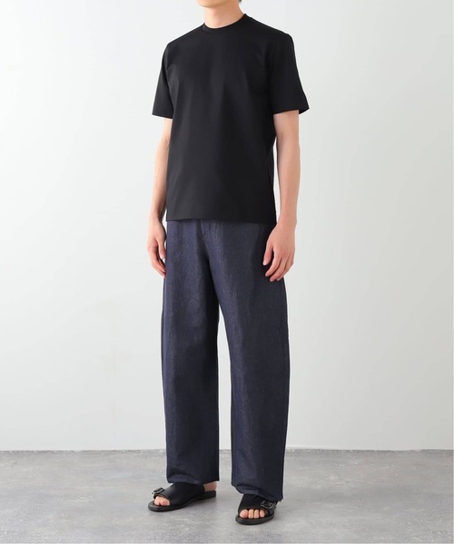 EDIFICE★デニムイージーテーパードスラックス★未使用新品インディゴネイビー EDIFICE（エディフィス） ワイドパンツ ジーンズ 「追加」Li/C デニム