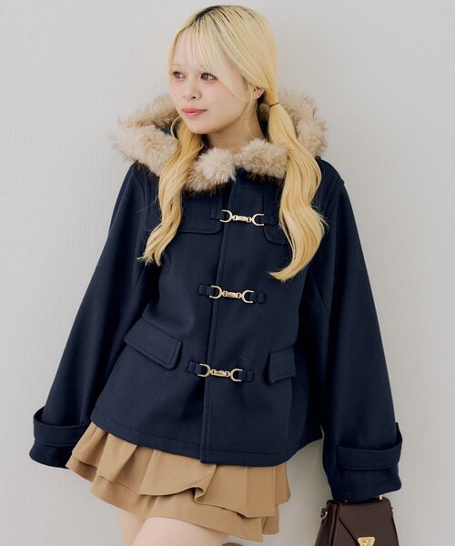 ANOTHER BRANCH OLIVE des OLIVE ダッフルコート コート ファー付