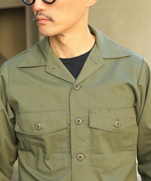 MILITARY シャツ 米軍 OG-507 ユーティリティーシャツ メンズ