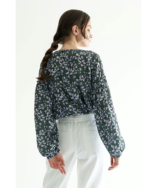 美品　AULA AILA 花柄チュニック　トップス AULA AILA ブラウス シャツ フラワープリント レディース