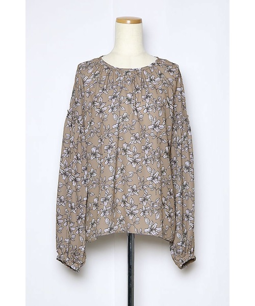美品　AULA AILA 花柄チュニック　トップス AULA AILA ブラウス シャツ フラワープリント レディース