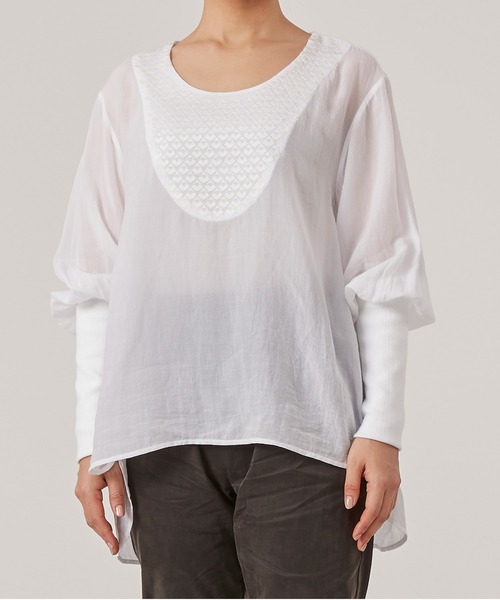 tシャツ canaco_アームリブトップス レディース canaco_ tシャツ canaco_アームリブトップス レディース