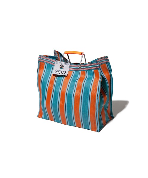 PUEBCO トートバッグ RECYCLED PLASTIC STRIPE BAG Square