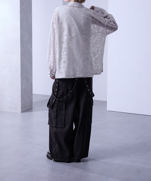 極美品 ユナイテッドアローズ シアーペイズリーブラウス 黒 ブラック 日本製 Loose シャツ シアールーズペイズリーシャツ メンズ レディース