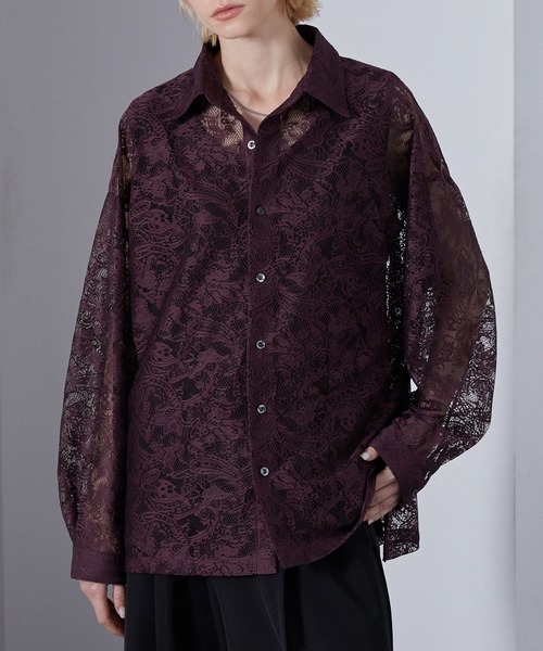 ラッセルノ　和柄カモルーズシャツ　Ｌサイズ相当　白 DEAR LAUREL ディアローレル 長袖 シャツ メンズ ネルシャツ チェック