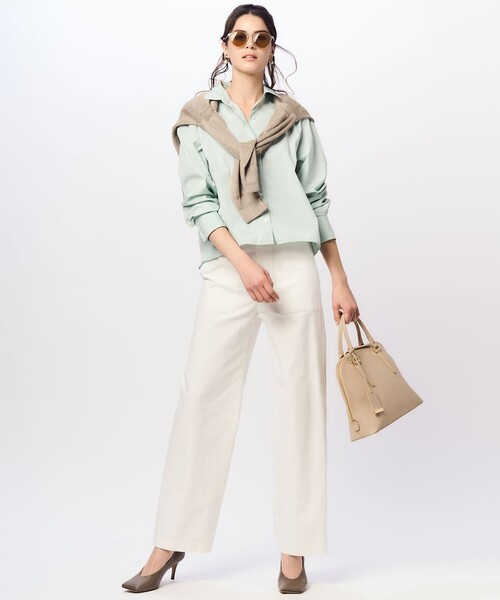 【Oggi4月号掲載/洗える】CANCLINI クロップド シャツ 23区 ブラウス シャツ 「Oggi4月号掲載/洗える」CANCLINI