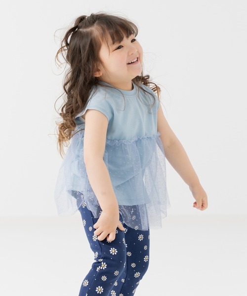 chil2 チュニック チュール切り替え キッズ 子供服 女の子