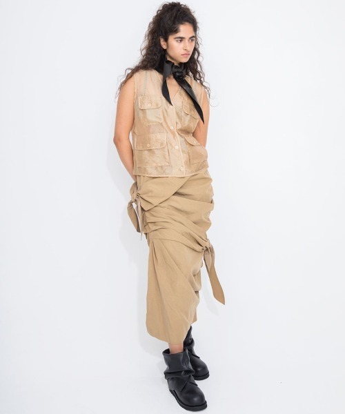ラインヴァンドleinwandeリボンスカート セール】【leinwande（ラインヴァンド）】Ribbon Tie Cotton