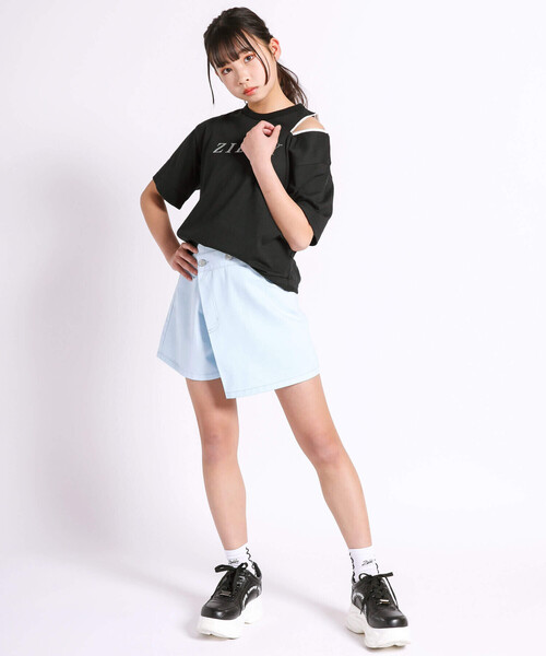 ZIDDY（ジディー） パンツ 「 ニコプチ 掲載 」アシンメトリーラップ