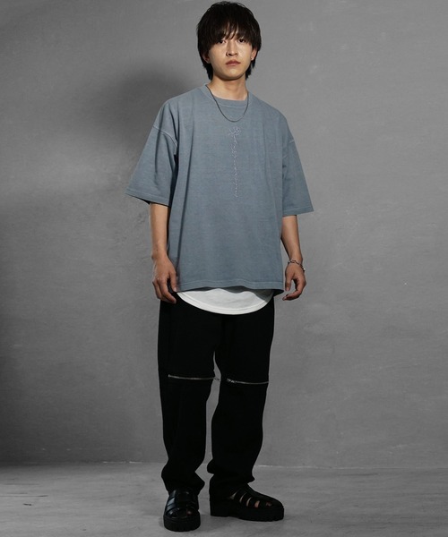 【LEONARDFASHION】黒 花柄半袖Tシャツ 楽天市場】黒菟華 kurotoka 花の傘は役に立たない 半袖Tシャツ
