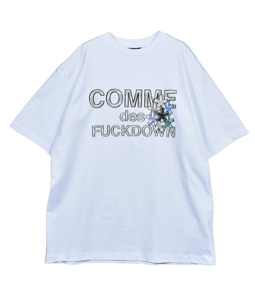 tシャツ 「COMME des FUCKDOWN」プリント ロゴショートスリーブ