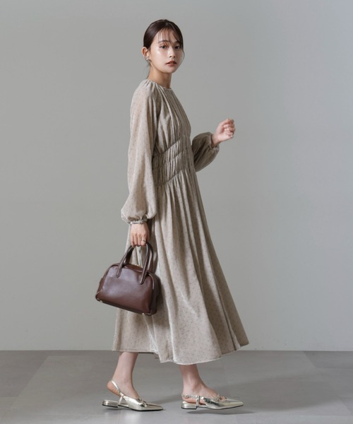 bnfrom ベロアワンピース NANO universe（ナノ・ユニバース） ワンピース ストライプベロア