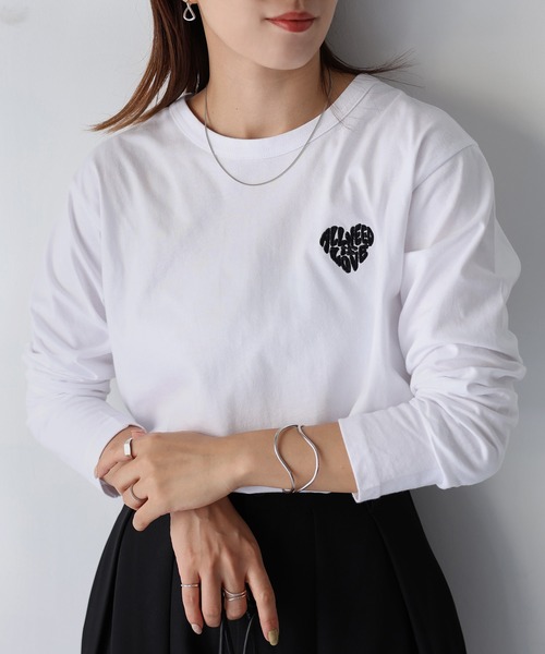 Riberry（リベリー） tシャツ Tシャツ ハートロゴラメ刺繍コンパクト