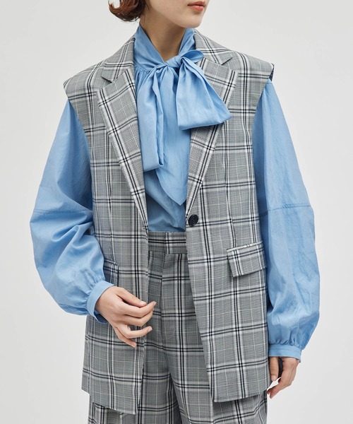 ベスト ジレ ウールモヘヤ　OVER GILET /セットアップ対応 レディース
