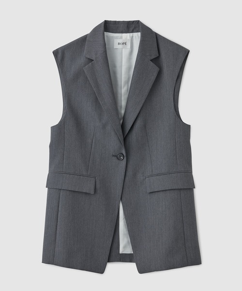 ベスト ジレ ウールモヘヤ　OVER GILET /セットアップ対応 レディース ROPE' ベスト ジレ ウールモヘヤ OVER GILET /セットアップ対応