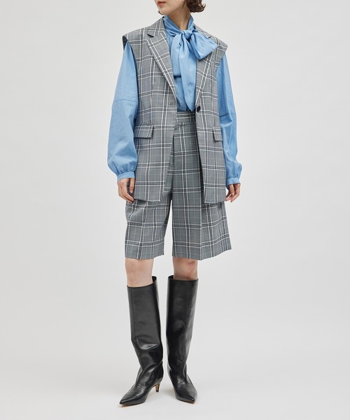 ベスト ジレ ウールモヘヤ　OVER GILET /セットアップ対応 レディース ROPE' ベスト ジレ ウールモヘヤ OVER GILET /セットアップ対応