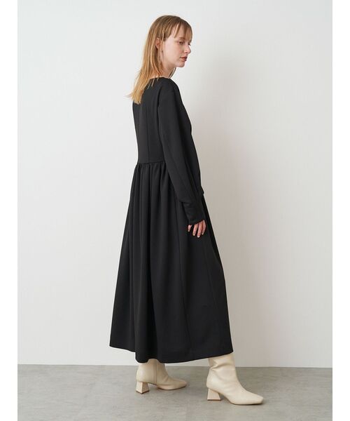 エレンディーク TUCK VOLUME F＆F OP 切替 ロングワンピース 黒