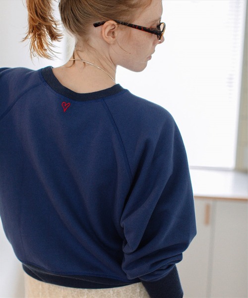 トレーナー スウェット heart embroidery sweat tops レディース