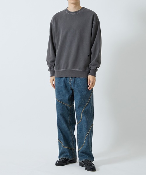 JieDa トレーナー スウェット J LOGO DAMEGE SWEAT CREW メンズ