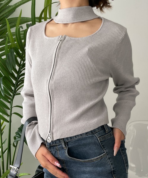 WEGO（ウィゴー） ニット セーター WEGO/チョーカーダブルジップニット