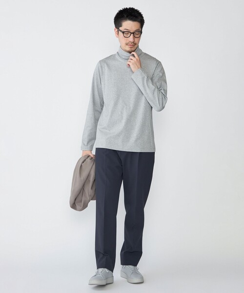 BRIEFING グレー タートルネック M ロンT BRIEFING グレー タートルネック M ロンT コットン