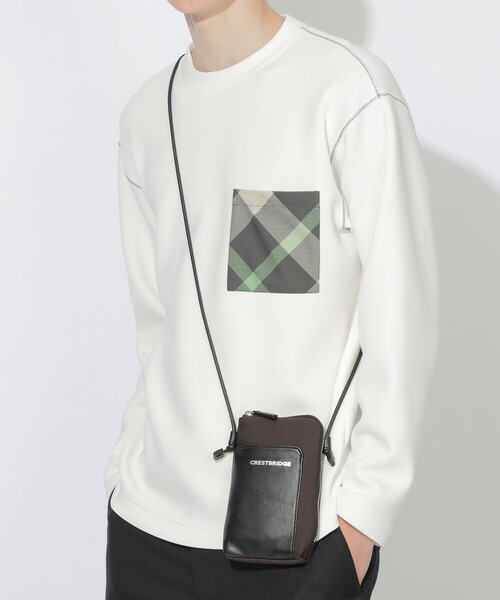 未使用　CBクレストブリッジ 新品 クレストブリッジ ブラックレーベル CBチェック レザー切換