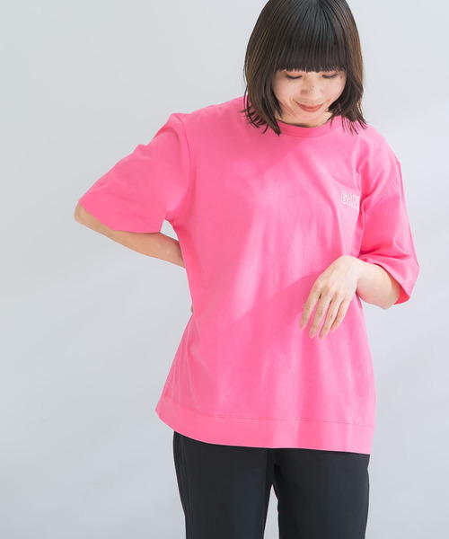 「GANNI」 半袖Tシャツ SMALL ライトピンク レディース