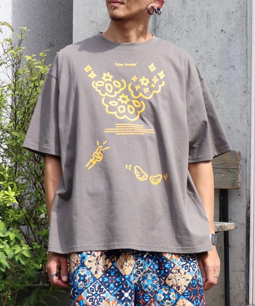 tシャツ 「moyan ecri」メッセージプリントTシャツmessage　illustration Tshirt レディース メンズ