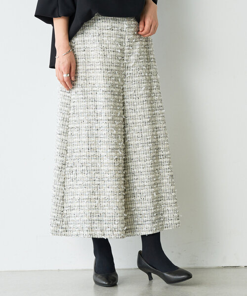 BEARDSLEY キュロットパンツ BEARDSLEY パンツ リボンツイードキュロット レディース