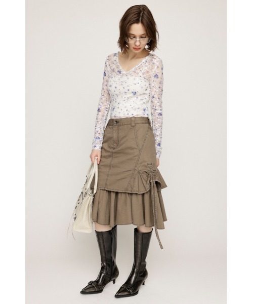 SLY（スライ） スカート L/W WASHED MIDDLE MARMAID SK ローウエスト