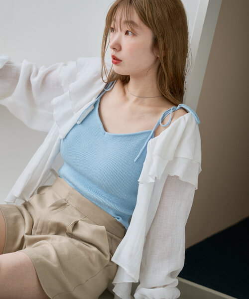 Kastane ダメージオーバージャケット×キャミSET 着回し可能】ダメージオーバージャケット×キャミSET | Kastane