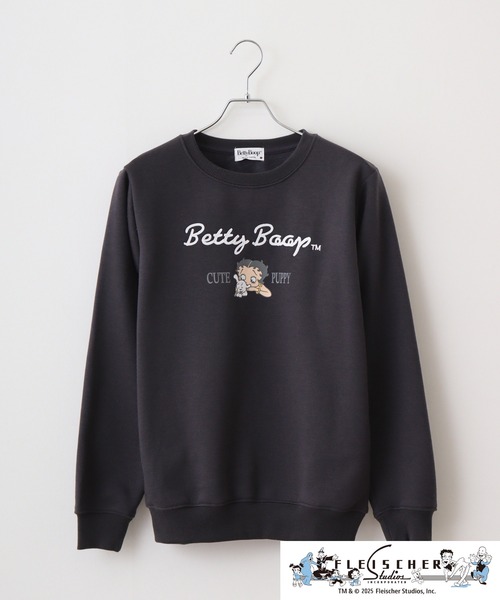 Betty Boop b-girl風ビッグプリント スウェット 男女兼用サイズ Betty Boop b-girl風ビッグプリント スウェット 男女兼用サイズ