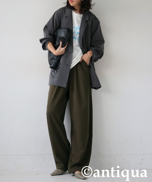 antiqua（アンティカ） パンツ ポンチタックパンツ レディース