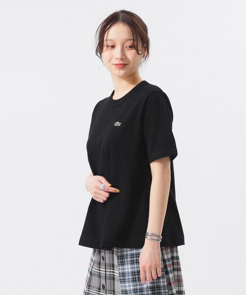 【関税込み】Lacoste ブラック Branded ピケ Tシャツ LACOSTE tシャツ 「別注」LACOSTE / ヘビー ピケ Aライン T