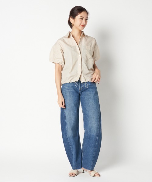 ブラウス シャツ Puff sleeve top レディース HELIOPOLE ブラウス シャツ PUFF SLEEVE DRAWSTRING SHIRT
