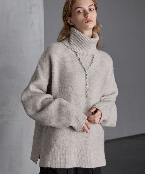 「SERACE」 タートルネックニット L ブラック メンズ_画像2