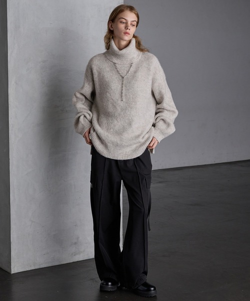 「SERACE」 タートルネックニット L ブラック メンズ_画像6