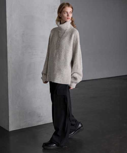 「SERACE」 タートルネックニット L ブラック メンズ_画像7