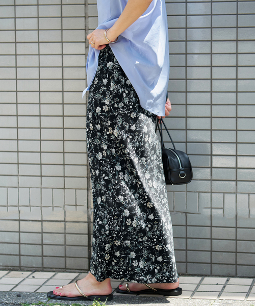 IENA スカート ボタニカルサテンスカート : ZOZOTOWN Yahoo!店